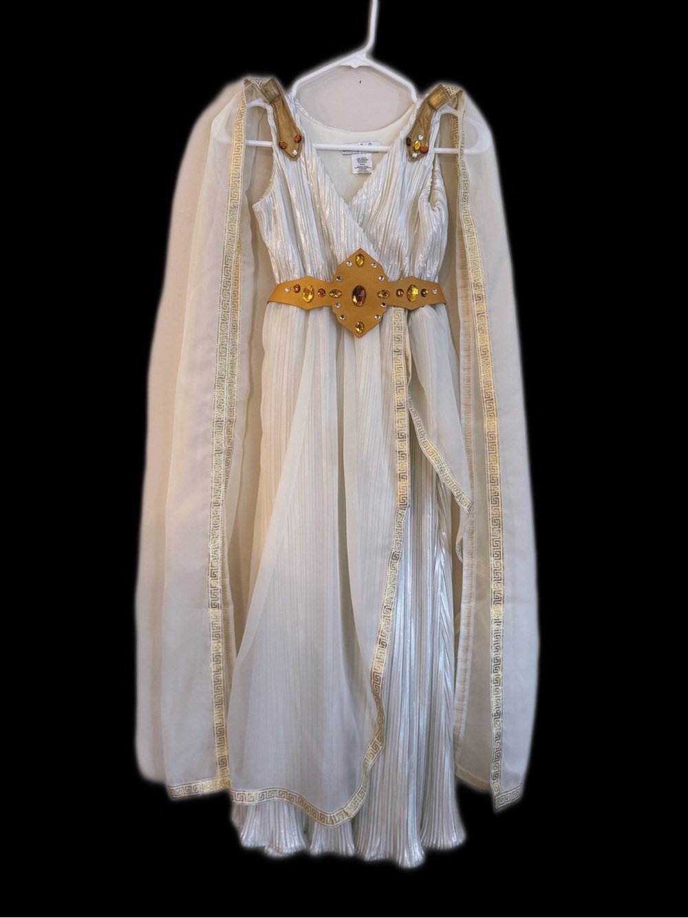 Chasing Fireflies White and Gold Princess Costume Dress with Cape